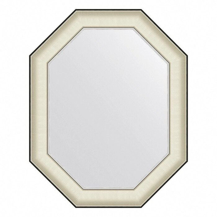 Зеркало Evoform в багетной раме, 78 мм, 59х74 см, цвет белая кожа с хромом от компании Интернет-гипермаркет «MALL24» - фото 1