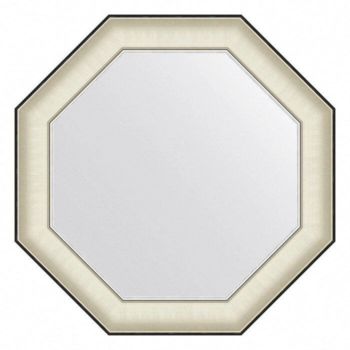 Зеркало Evoform в багетной раме, 78 мм, 64х64 см, цвет белая кожа с хромом от компании Интернет-гипермаркет «MALL24» - фото 1