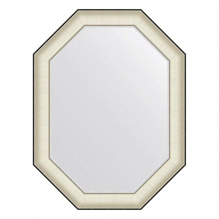 Зеркало Evoform в багетной раме, 78 мм, 64х84 см, цвет белая кожа с хромом от компании Интернет-гипермаркет «MALL24» - фото 1