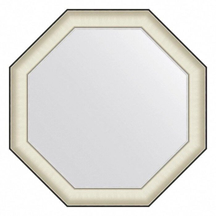 Зеркало Evoform в багетной раме, 78 мм, 74х74 см, цвет белая кожа с хромом от компании Интернет-гипермаркет «MALL24» - фото 1