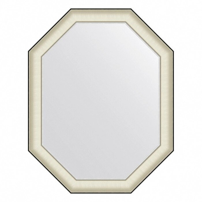Зеркало Evoform в багетной раме, 78 мм, 74х94 см, цвет белая кожа с хромом от компании Интернет-гипермаркет «MALL24» - фото 1