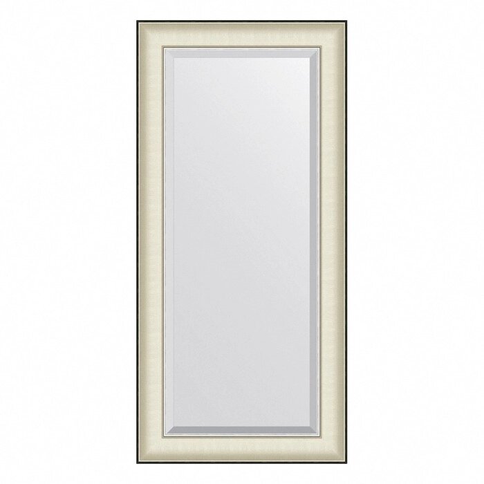 Зеркало Evoform в багетной раме, с фацетом, 78 мм, 54х114 см, цвет белая кожа с хромом от компании Интернет-гипермаркет «MALL24» - фото 1