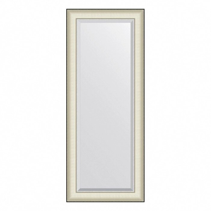 Зеркало Evoform в багетной раме, с фацетом, 78 мм, 54х134 см, цвет белая кожа с хромом от компании Интернет-гипермаркет «MALL24» - фото 1