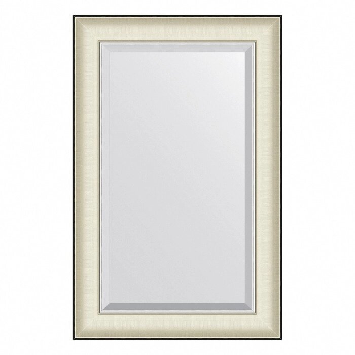 Зеркало Evoform в багетной раме, с фацетом, 78 мм, 54х84 см, цвет белая кожа с хромом от компании Интернет-гипермаркет «MALL24» - фото 1