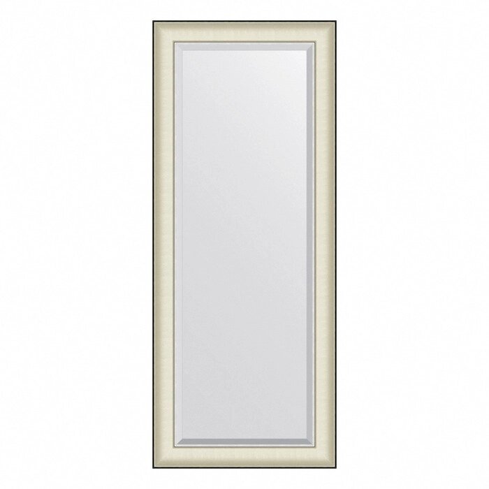 Зеркало Evoform в багетной раме, с фацетом, 78 мм, 59х144 см, цвет белая кожа с хромом от компании Интернет-гипермаркет «MALL24» - фото 1