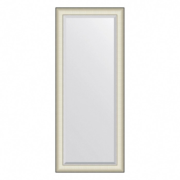 Зеркало Evoform в багетной раме, с фацетом, 78 мм, 64х154 см, цвет белая кожа с хромом от компании Интернет-гипермаркет «MALL24» - фото 1