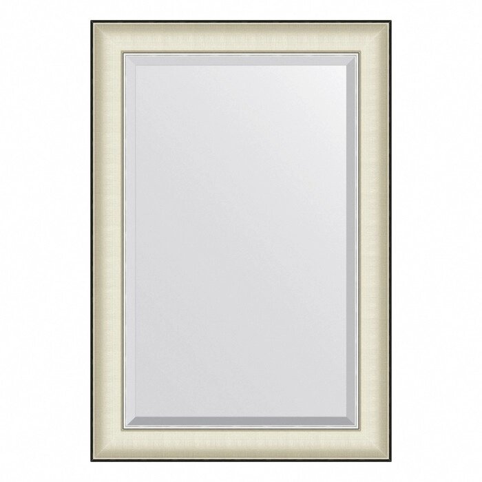Зеркало Evoform в багетной раме, с фацетом, 78 мм, 64х94 см, цвет белая кожа с хромом от компании Интернет-гипермаркет «MALL24» - фото 1