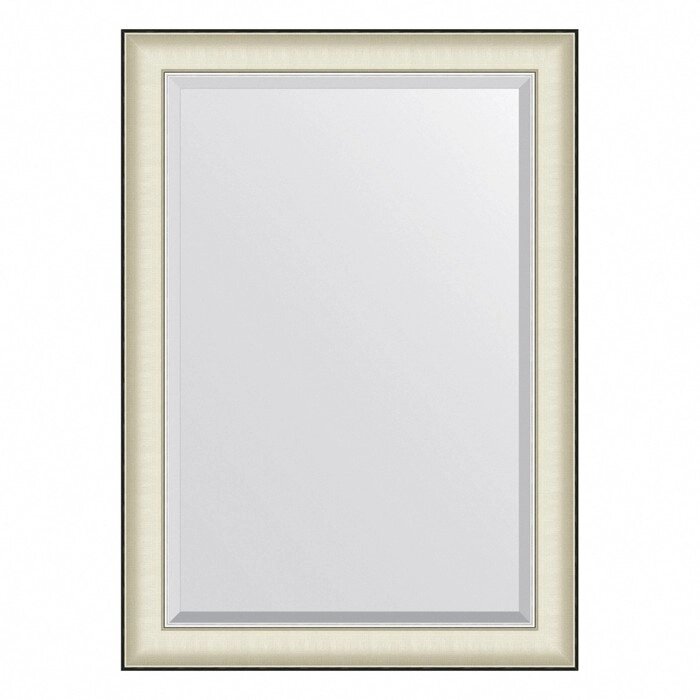 Зеркало Evoform в багетной раме, с фацетом, 78 мм, 74х104 см, цвет белая кожа с хромом от компании Интернет-гипермаркет «MALL24» - фото 1