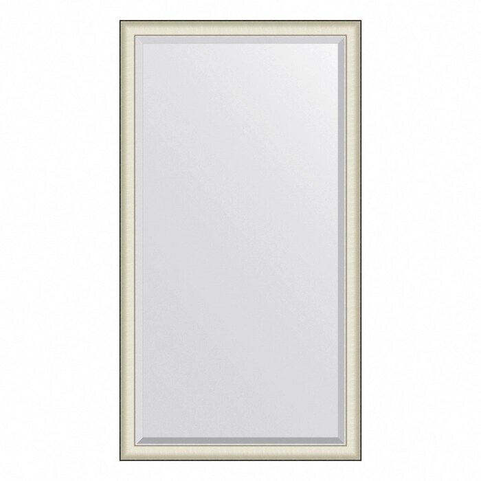 Зеркало Evoform в багетной раме, с фацетом, напольное, 78 мм, 109х200 см, цвет белая кожа с хромом от компании Интернет-гипермаркет «MALL24» - фото 1