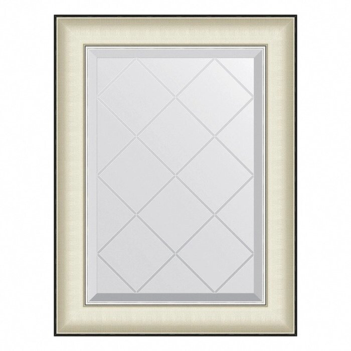 Зеркало Evoform в багетной раме, с гравировкой, 78 мм, 54х72 см, цвет белая кожа с хромом от компании Интернет-гипермаркет «MALL24» - фото 1