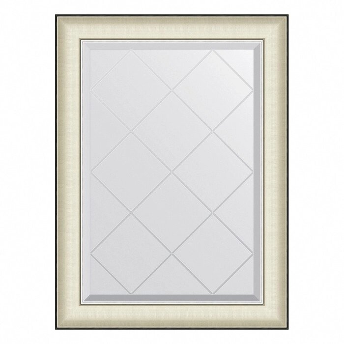 Зеркало Evoform в багетной раме, с гравировкой, 78 мм, 64х87 см, цвет белая кожа с хромом от компании Интернет-гипермаркет «MALL24» - фото 1