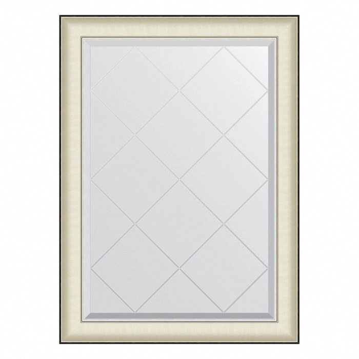Зеркало Evoform в багетной раме, с гравировкой, 78 мм, 74х102 см, цвет белая кожа с хромом от компании Интернет-гипермаркет «MALL24» - фото 1
