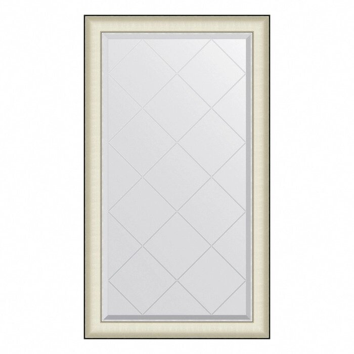 Зеркало Evoform в багетной раме, с гравировкой, 78 мм, 74х129 см, цвет белая кожа с хромом от компании Интернет-гипермаркет «MALL24» - фото 1