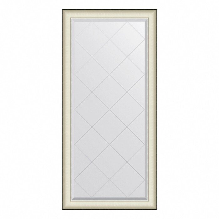 Зеркало Evoform в багетной раме, с гравировкой, 78 мм, 74х157 см, цвет белая кожа с хромом от компании Интернет-гипермаркет «MALL24» - фото 1