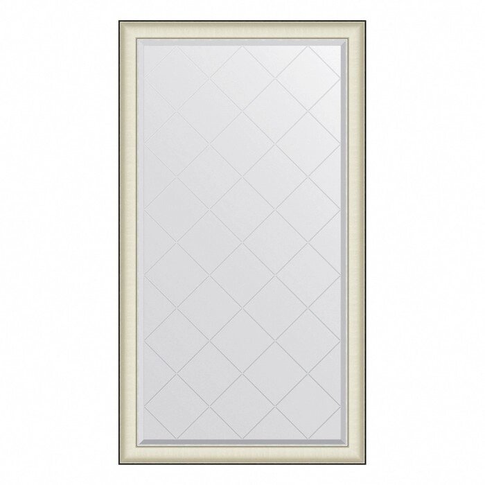 Зеркало Evoform в багетной раме, с гравировкой, 78 мм, 94х169 см, цвет белая кожа с хромом от компании Интернет-гипермаркет «MALL24» - фото 1