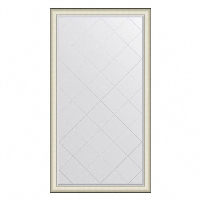 Зеркало Evoform в багетной раме, с гравировкой, напольное, 78 мм, 109х200 см, цвет белая кожа с хром от компании Интернет-гипермаркет «MALL24» - фото 1
