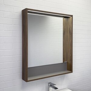 Зеркало-короб Comforty "Томари-70", дуб темно-коричневый, с подсветкой