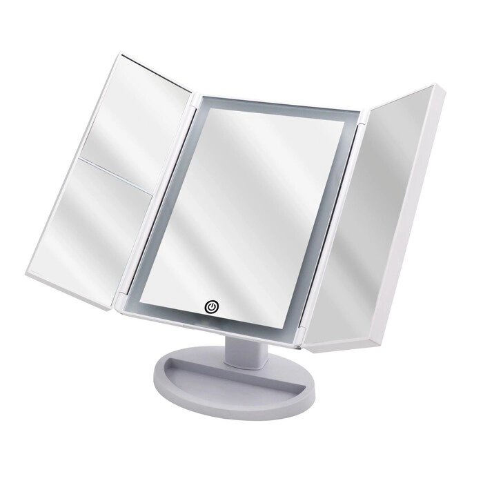 Зеркало косметическое настольное Vivian M 1х/2х/5х-увеличение, LED сенсор, USB, белое от компании Интернет-гипермаркет «MALL24» - фото 1