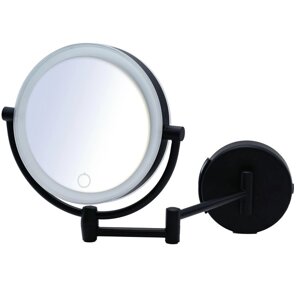 Зеркало косметическое подвесное Shuri, 1х/5х, LED, сенсор, USB, цвет чёрный