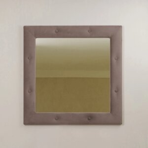 Зеркало квадратное "Алеро", 855 855 мм, велюр, металлические пуговицы, цвет velutto 11