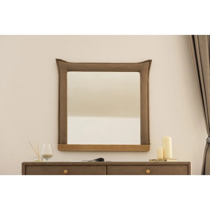 Зеркало квадратное "Олимпия", велюр, цвет velutto 05 от компании Интернет-гипермаркет «MALL24» - фото 1