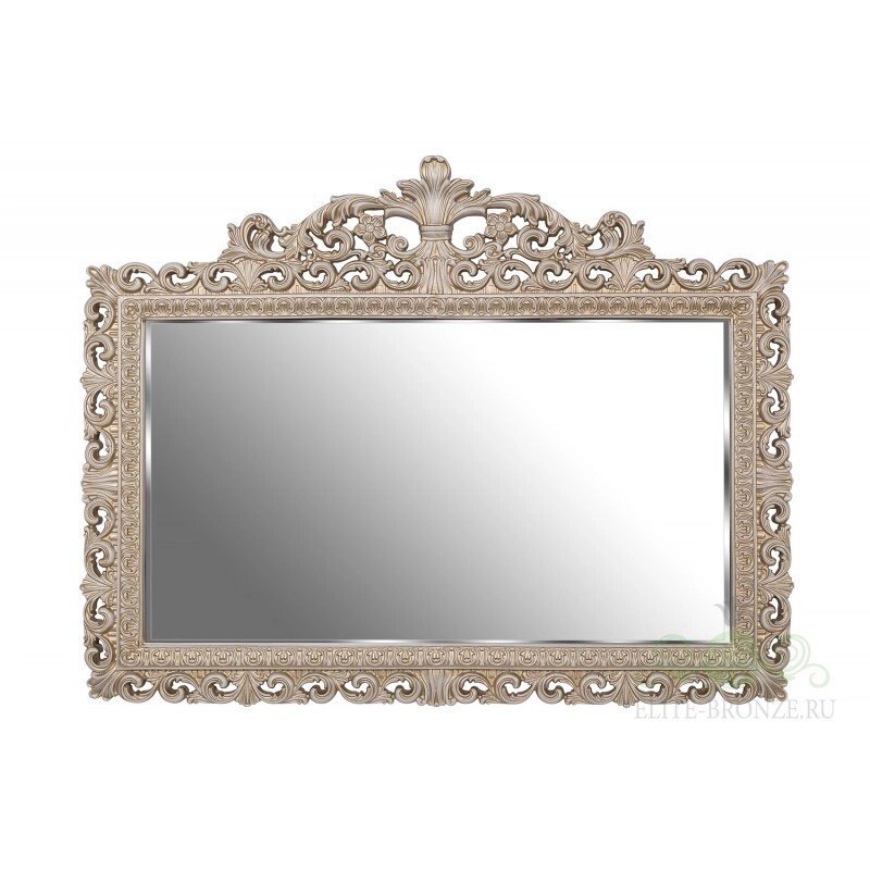 Зеркало настенное с фацетом "Версаль 2" 1000 х 900цвет "Слоновая кость с золотой патиной" от компании Интернет-гипермаркет «MALL24» - фото 1