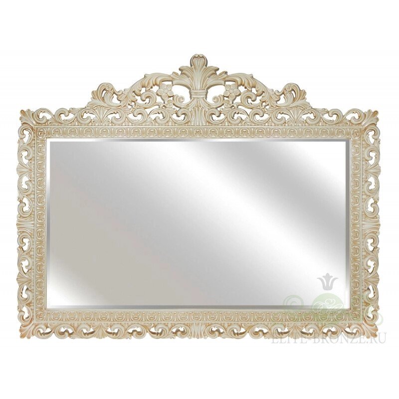 Зеркало настенное с фацетом "Версаль 2" 1000 х 900цвет "Слоновая кость" от компании Интернет-гипермаркет «MALL24» - фото 1
