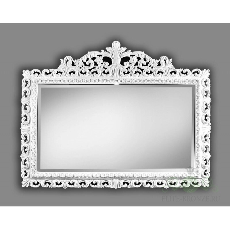 Зеркало настенное с фацетом "Версаль 2" 1000 х 900цвет "White snow" от компании Интернет-гипермаркет «MALL24» - фото 1