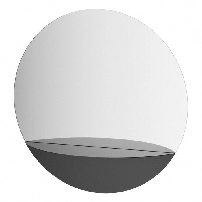 Зеркало с металлической полочкой, EVOFORM, 70х70 см, цвет чёрный от компании Интернет-гипермаркет «MALL24» - фото 1