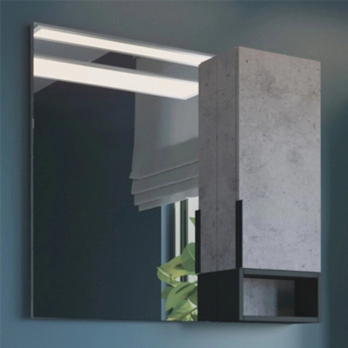 Зеркало-шкаф COMFORTY "Франкфурт-90" цвет бетон светлый от компании Интернет-гипермаркет «MALL24» - фото 1