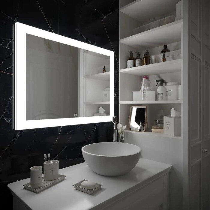 Зеркало Uperwood Barsa 100х80 см, LED подсветка, сенсорный выключатель, антизапотевание от компании Интернет-гипермаркет «MALL24» - фото 1
