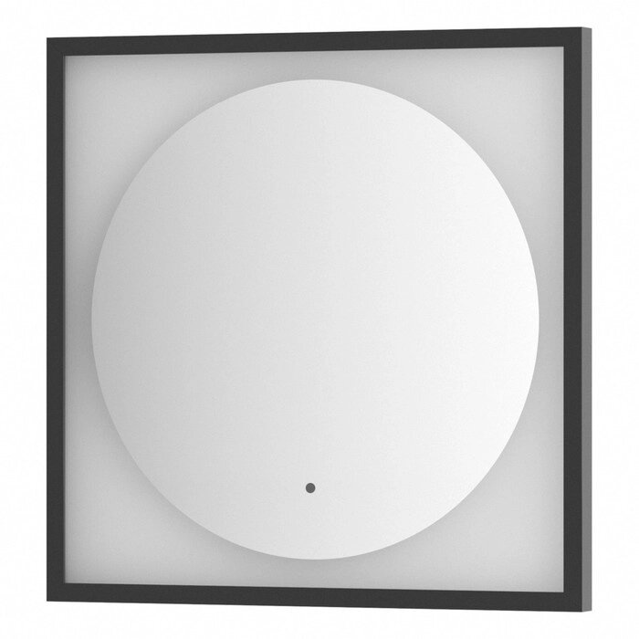 Зеркало в багетной раме с LED-подсветкой 12 Вт, 60x60 см, ИК - выключатель, тёплый белый свет, чёрна от компании Интернет-гипермаркет «MALL24» - фото 1