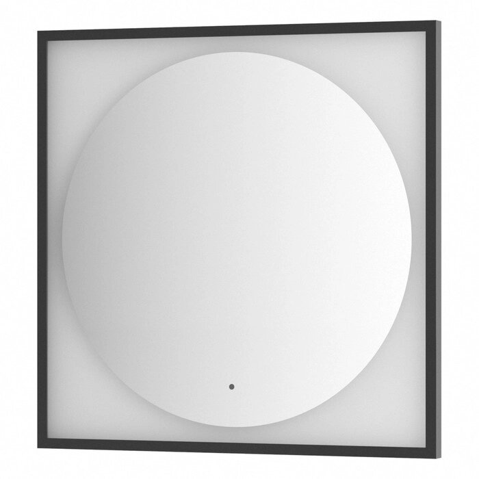 Зеркало в багетной раме с LED-подсветкой 18 Вт, 80x80 см, ИК - выключатель, тёплый белый свет, чёрна от компании Интернет-гипермаркет «MALL24» - фото 1