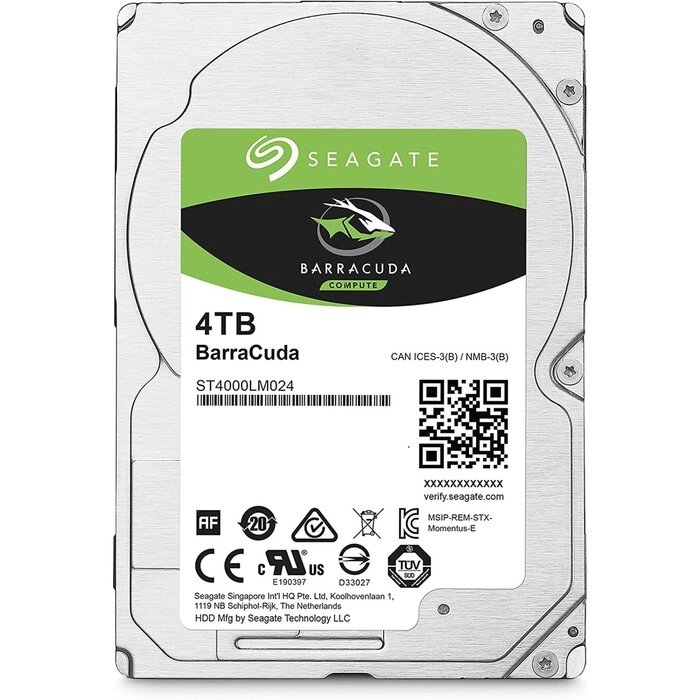 Жесткий диск Seagate SATA-III 4TB ST4000LM024 Desktop Barracuda (5400rpm) 128Mb 2.5" от компании Интернет-гипермаркет «MALL24» - фото 1