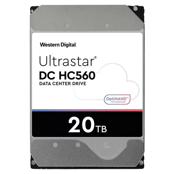 Жесткий диск WD SATA-III 20TB 0F38785 WUH722020BLE6L4 Server Ultrastar DC HC560 (7200rpm) 5   107039 от компании Интернет-гипермаркет «MALL24» - фото 1