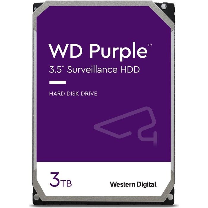 Жесткий диск WD SATA-III 3TB WD33PURZ Surveillance Purple (5400rpm) 64Mb 3.5" от компании Интернет-гипермаркет «MALL24» - фото 1