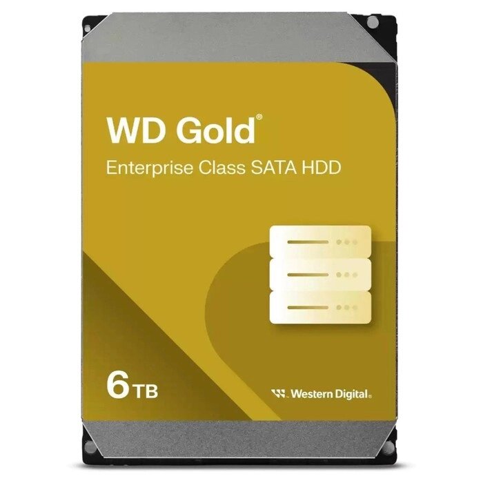 Жесткий диск WD SATA-III 6TB WD6004FRYZ Desktop Gold 512E (7200rpm) 256Mb 3.5" от компании Интернет-гипермаркет «MALL24» - фото 1