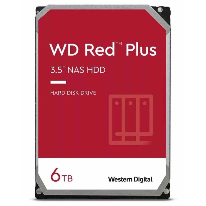 Жесткий диск WD SATA-III 6TB WD60EFPX NAS Red Plus (5640rpm) 256Mb 3.5" от компании Интернет-гипермаркет «MALL24» - фото 1