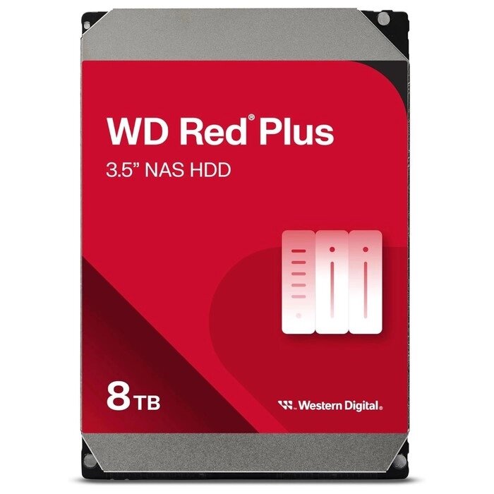 Жесткий диск WD SATA-III 8TB WD80EFPX NAS Red Plus (5640rpm) 256Mb 3.5" от компании Интернет-гипермаркет «MALL24» - фото 1