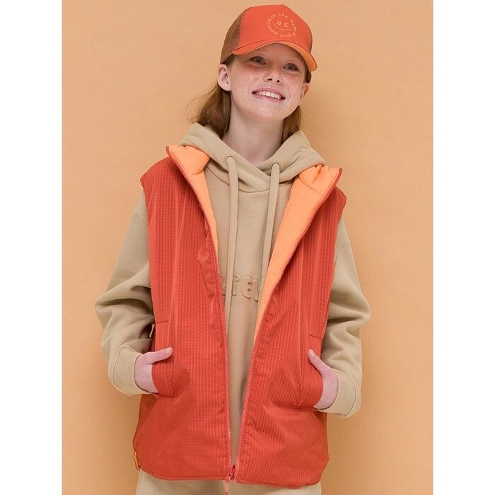 Жилет для девочек, рост 128 см, цвет оранжевый от компании Интернет-гипермаркет «MALL24» - фото 1