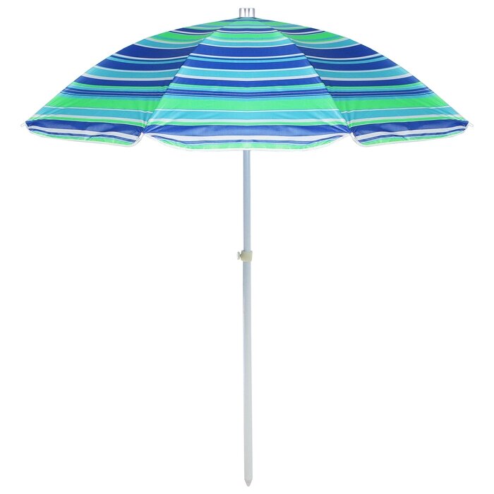 Зонт пляжный "Модерн" с механизмом наклона, серебряным покрытием, d=125 cм, h=170 см, МИКС от компании Интернет-гипермаркет «MALL24» - фото 1
