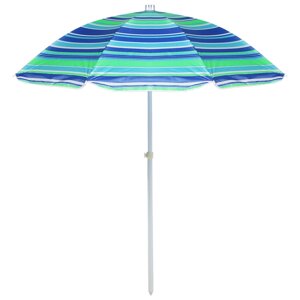 Зонт пляжный "Модерн" с механизмом наклона, серебряным покрытием, d=125 cм, h=170 см, МИКС