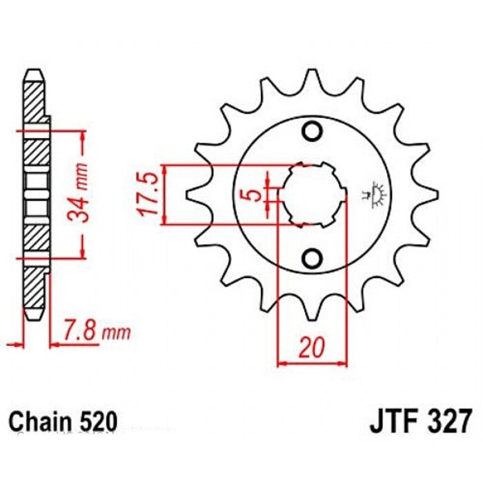 Звезда передняя, ведущая JTF327, стальная от компании Интернет-гипермаркет «MALL24» - фото 1