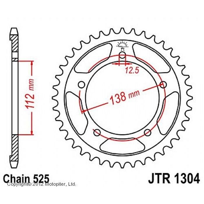 Звезда ведомая, JT sprockets R1304-43 от компании Интернет-гипермаркет «MALL24» - фото 1