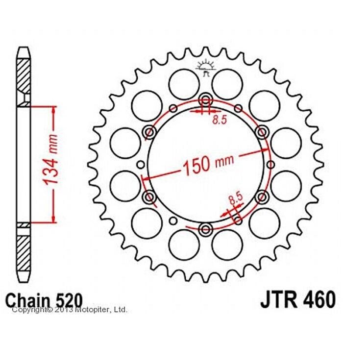 Звезда ведомая, JT sprockets R460-49 от компании Интернет-гипермаркет «MALL24» - фото 1