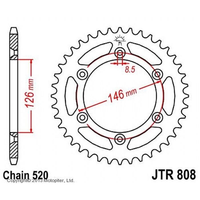 Звезда ведомая, JT sprockets R808-41 от компании Интернет-гипермаркет «MALL24» - фото 1