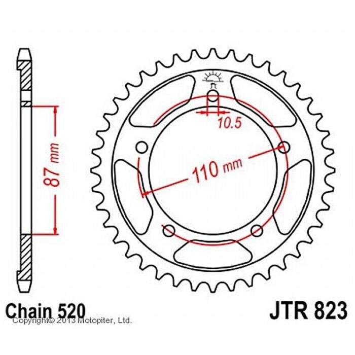 Звезда ведомая JTR823-39, R823-39, JT sprockets от компании Интернет-гипермаркет «MALL24» - фото 1