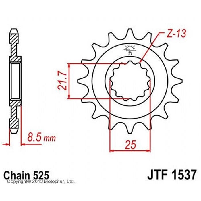 Звезда ведущая JT sprockets 1537.15 от компании Интернет-гипермаркет «MALL24» - фото 1