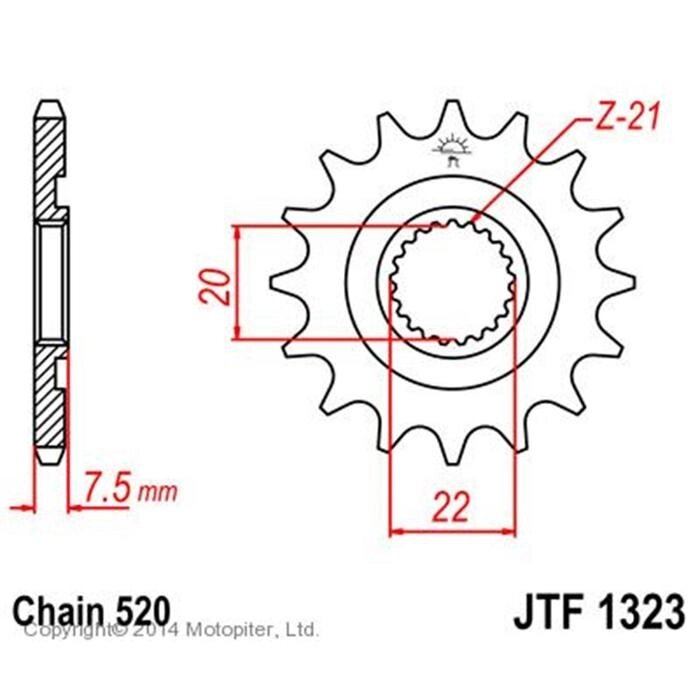 Звезда ведущая JTF1323-12, F1323-12, JT sprockets от компании Интернет-гипермаркет «MALL24» - фото 1