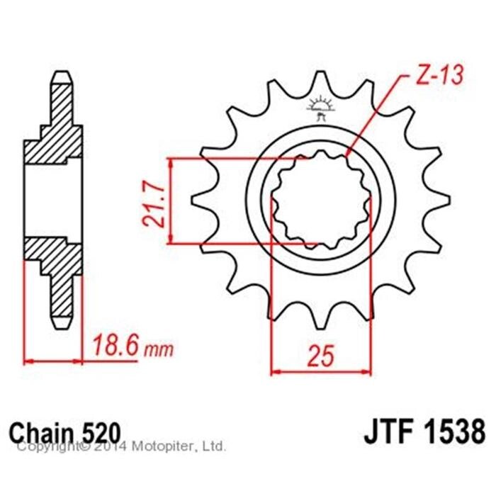 Звезда ведущая JTF1538-15, F1538-15, JT sprockets от компании Интернет-гипермаркет «MALL24» - фото 1